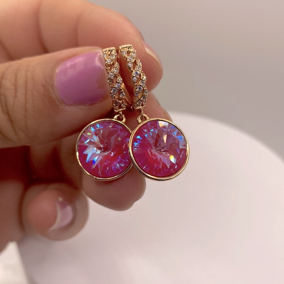 Swarovski Jewelry - Golden Swarovski Hoop Earrings